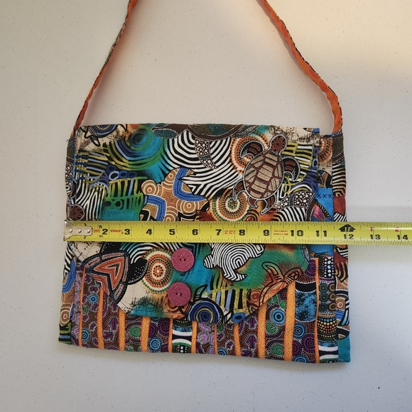Handmade Sea Turtle Fabric Boho Purse Bag Tropical Vacation - Picture 9 of 9